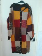 Nieuw handgebreid lang patchwork vest in herfstkleuren, Handgemaakt, Ophalen of Verzenden, Nieuw, Maat 42/44 (L)