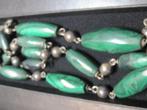 Antiek Malachiet ketting circa 1900 nomaden ketting, Sieraden, Tassen en Uiterlijk, Antieke sieraden, Ophalen, Zilver, Ketting