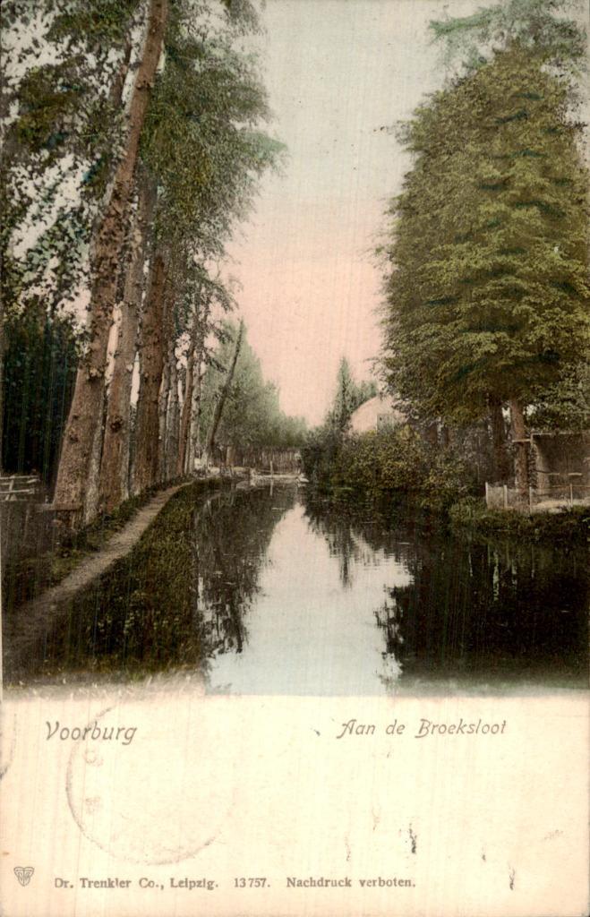 Voorburg De Broeksloot, Verzamelen, Ansichtkaarten | Nederland, Gelopen, Zuid-Holland, Voor 1920, Ophalen of Verzenden