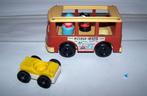 Vintage Fisher-Price (1969) Mini Bus +autootje +2 figuurtjes, Kinderen en Baby's, Speelgoed | Fisher-Price, Ophalen of Verzenden