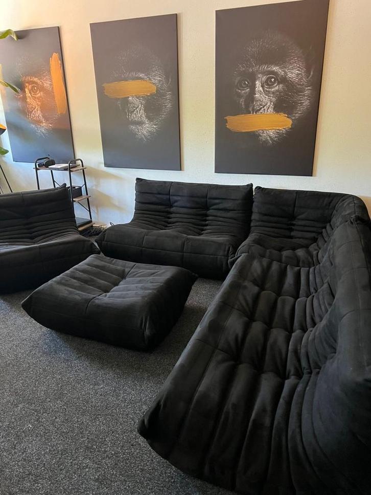 Modulaire Togo bank Suède stof - Zwart (NIEUW), Huis en Inrichting, Banken | Sofa's en Chaises Longues, Nieuw, Vierpersoons of meer