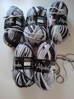 Breiwol,  met wol, alpaca en acryl, kleur zwart, grijs wit, Ophalen of Verzenden, Nieuw, Breien of Haken, Wol of Garen