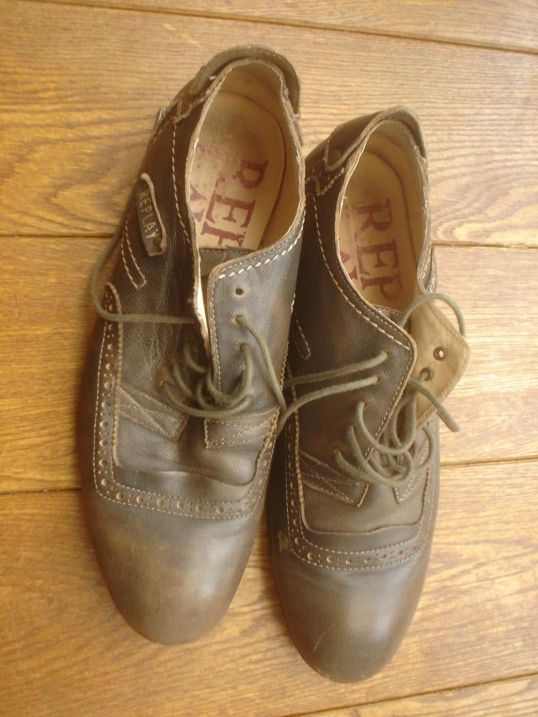 bruine replay veterschoen, maat 45, Kleding | Heren, Schoenen, Bruin, Verzenden, Zo goed als nieuw, Replay