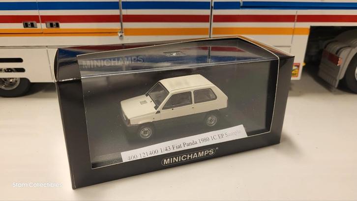 Minichamps Fiat Panda 34 Bianco Corfu SAMPLE, Hobby en Vrije tijd, Modelauto's | 1:43, Zo goed als nieuw, Auto, MiniChamps, Ophalen of Verzenden