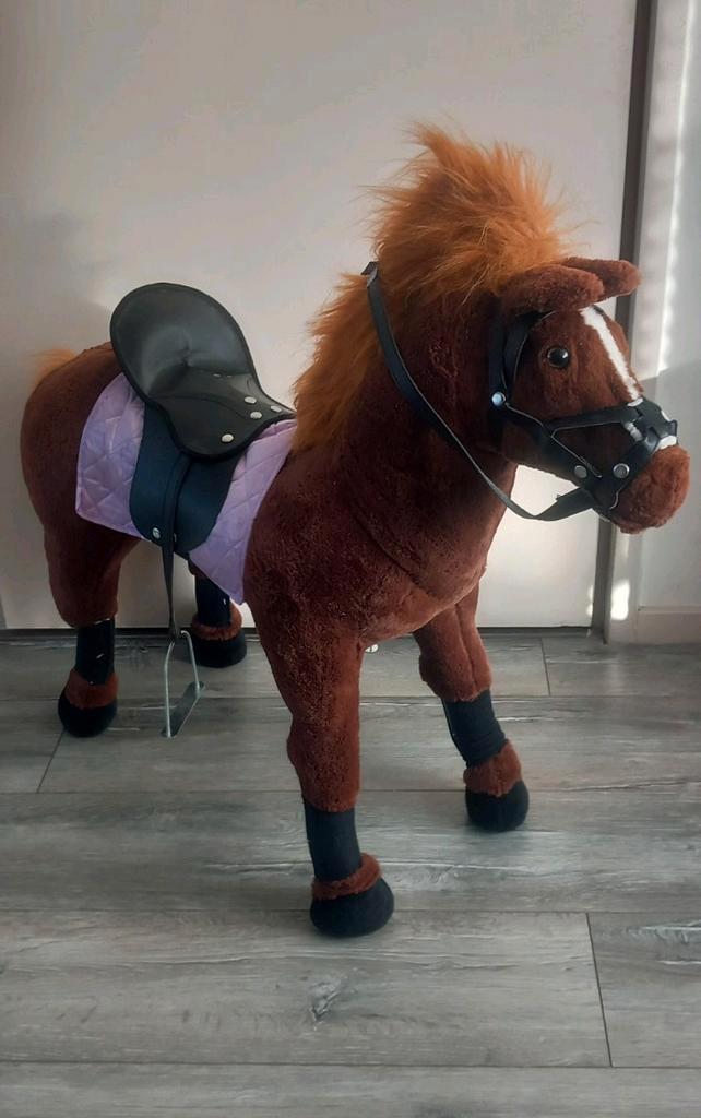 Happy People Pluche paard met geluid, Kinderen en Baby's, Speelgoed | Overig, Zo goed als nieuw, Jongen of Meisje, Ophalen