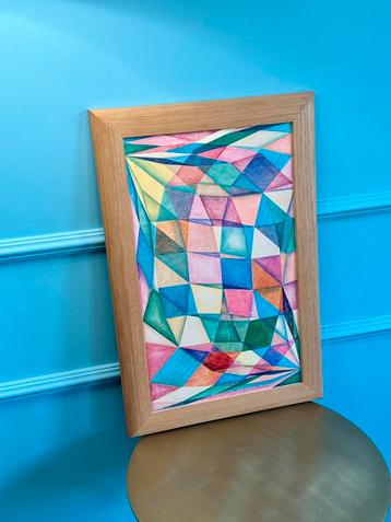 Joop van Bossum Abstract Multicolor Schilderij 30 x 50 cm beschikbaar voor biedingen