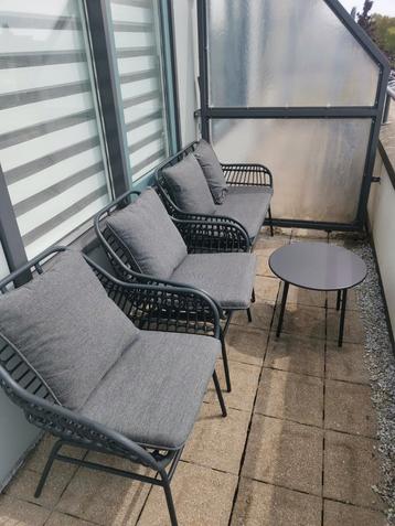 Lounge set 4-delig zwart incl kussens! beschikbaar voor biedingen