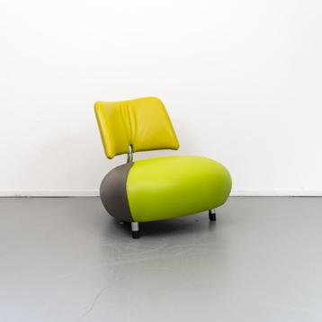 1x Leolux Pallone Fauteuil Groen/Grijs/Geel - Chroom beschikbaar voor biedingen