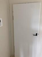 Twee witte opdekdeuren, Doe-het-zelf en Verbouw, Deuren en Horren, Ophalen, Gebruikt, 80 tot 100 cm, Binnendeur