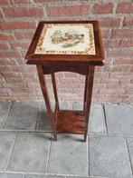 Antieke Plantentafel met Tegel, Ophalen of Verzenden