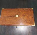 Notaris box oud schrijfkistje kapitein militaire  schrijfbox, Ophalen of Verzenden