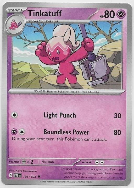Paldea Evolved,  Tinkatuff [uncommon] 103/193, Verzenden, Nieuw, Losse kaart
