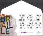 E582 - braille - twee enveloppen met blok van zes, Verzenden, Onbeschreven, Nederland