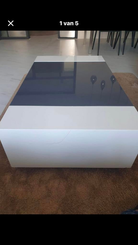 Saloentafel, Huis en Inrichting, Tafels | Salontafels, 100 tot 150 cm, Zo goed als nieuw, Minder dan 50 cm, Rechthoekig