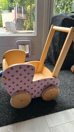 Houten roze poppenwagen met stippen, Kinderen en Baby's, Speelgoed | Houten speelgoed, Ophalen, Gebruikt