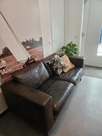 Bruine bank echt leer Topform meubelen, Huis en Inrichting, Banken | Sofa's en Chaises Longues, Ophalen, 150 tot 200 cm, Tweepersoons