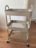 Roltafel Trolley beige met remmen, Huis en Inrichting, Ophalen, Beige, 50 tot 100 cm, Zo goed als nieuw