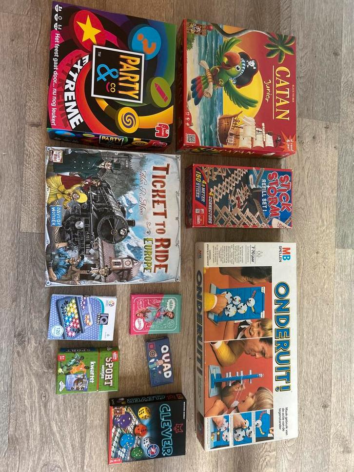 Diverse gezelschapsspellen - Party & Co, Catan, Ticket to Ri, Hobby en Vrije tijd, Gezelschapsspellen | Bordspellen, Gebruikt
