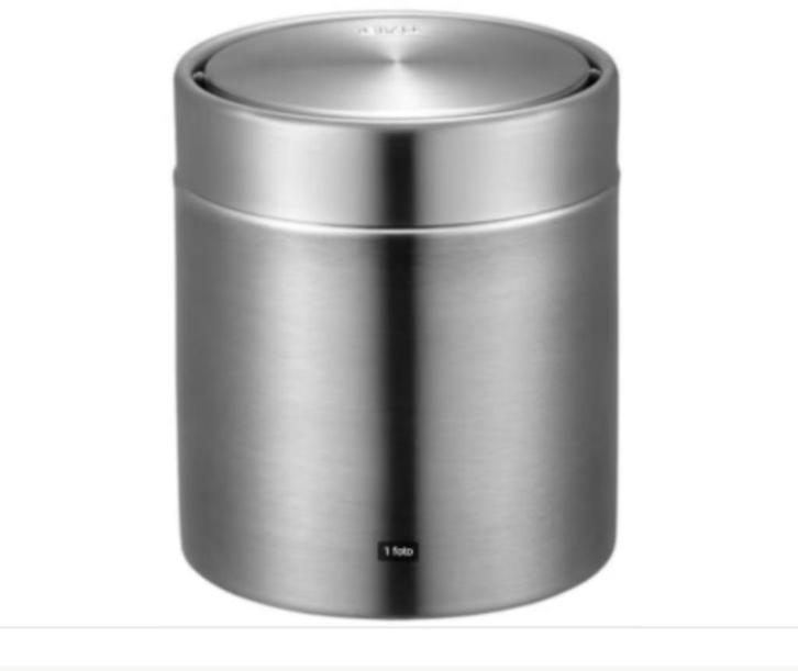 EKO Tafelafvalbak 1.5 liter Stainless steel van 14 voor 9, Huis en Inrichting, Woonaccessoires | Prullenbakken, Nieuw, Rvs, Minder dan 50 cm