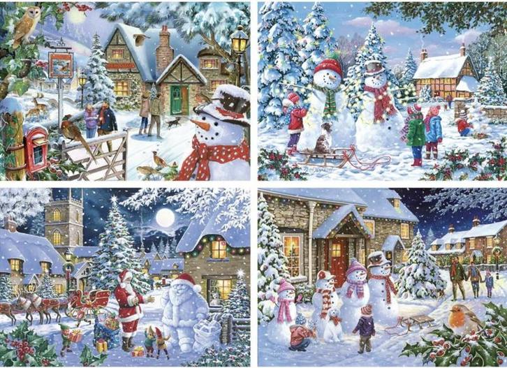 House of Puzzles - Let It Snow - 4x500 stukjes, Hobby en Vrije tijd, Denksport en Puzzels, Nieuw, Legpuzzel, 500 t/m 1500 stukjes