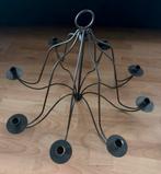 Metalen Kroonluchter voor Kaarsen, Gebruikt, 25 tot 50 cm, Zwart, Ophalen of Verzenden