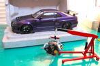 1:18 Motorhelix nissan skyline r34 z tune midnight purple, Ophalen of Verzenden, Nieuw, Auto, Autoart