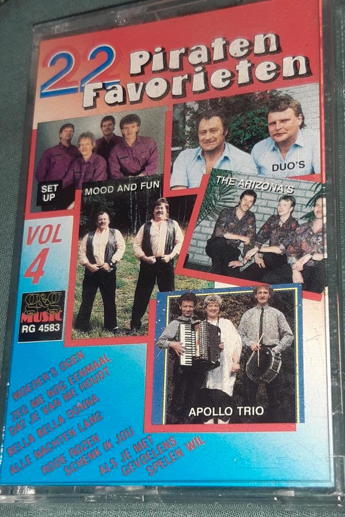 22 Piraten Favorieten Vol. 4 Cassettebandje the arizona's, Cd's en Dvd's, Cassettebandjes, Gebruikt, Origineel, Nederlandstalig