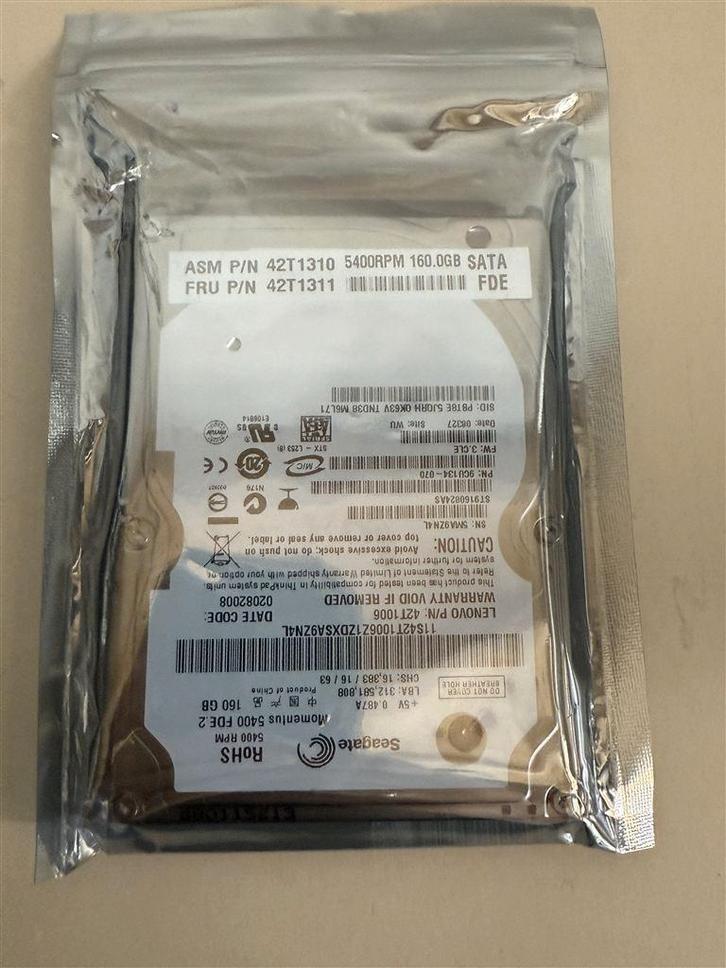 Hdd - Seagate Momentus ST9160824AS SATA 160GB 5400RPM 2.5inc, Computers en Software, Harde schijven, Zo goed als nieuw, Desktop