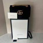 Gucci GG Marmont small shoulder bag velvet zwart, Ophalen of Verzenden, Zo goed als nieuw, Zwart