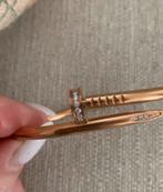 Rosé gouden  spijker Armband met steentjes, Met kristal, Ophalen of Verzenden, Zo goed als nieuw, Roze