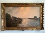 J.L. van der Meide (1910-2002) - Melktijd in de polder, Antiek en Kunst, Kunst | Schilderijen | Klassiek, Ophalen