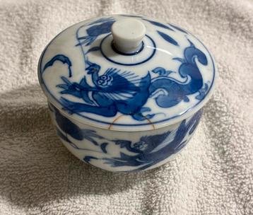 Chinees porselein kommetje/potje met deksel zie foto’s. beschikbaar voor biedingen