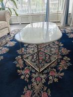 Marmeren Salontafel met Metalen Onderstel, Ophalen, 100 tot 150 cm, 50 tot 100 cm, Zo goed als nieuw