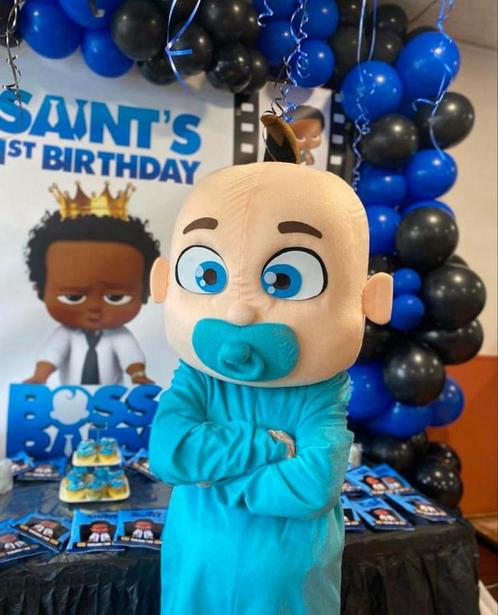 Boss baby mascotte met de leukste acteur op jouw verjaardag!, Hobby en Vrije tijd, Feestartikelen | Verhuur, Zo goed als nieuw