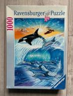 Puzzel Ravensburger Dolfijnen en orka - 1000 stukjes, Gebruikt, Ophalen of Verzenden
