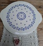 Grote Duitse vintage taartschaal blauwe tulpjes, Herzbolheim, Antiek en Kunst, Ophalen of Verzenden