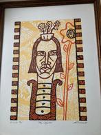 Linosnede 9/20 Louisette van Donkelaar 1995 Mijn Zelfportret, Antiek en Kunst, Verzenden