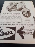 Advertentie van Vespa scooter duo passagier 1957, Ophalen of Verzenden, Zo goed als nieuw, Overige typen