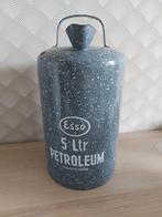 Esso petroleumkan, 5 liter, grijs gewolkt emaille, Antiek en Kunst, Ophalen of Verzenden