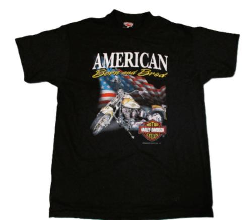 Vintage Harley Davidson t-shirt American born and bred by 3D, Kleding | Heren, T-shirts, Nieuw, Maat 56/58 (XL), Zwart, Ophalen
