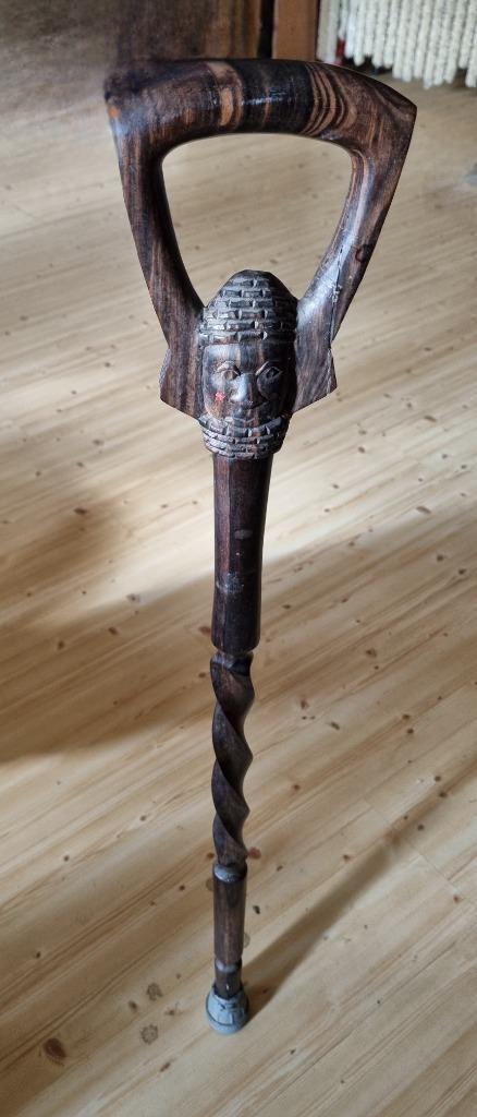 Antieke massief hardhout wandelstok - bieden, Diversen, Wandelstokken, Gebruikt, Ophalen