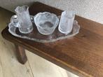 Kristallen 4 delig roomstel waaier slijpsel, Antiek en Kunst, Antiek | Glas en Kristal, Ophalen of Verzenden