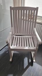Hardhouten brocante schommelstoel, Huis en Inrichting, Stoelen, Ophalen, Zo goed als nieuw, Wit, Eén