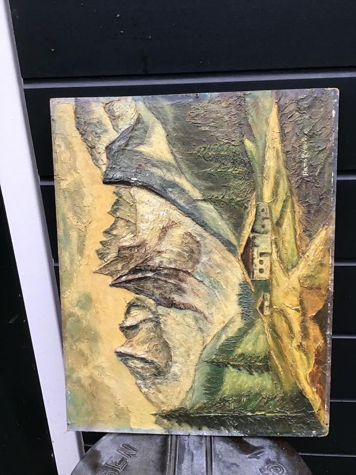 Apart schilderij met twee kanten., Antiek en Kunst, Kunst | Schilderijen | Klassiek, Ophalen of Verzenden