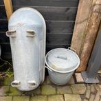 Zinken  kinder badje en teil met de deksel, Tuin en Terras, Tuinwanddecoratie, Ophalen, Gebruikt