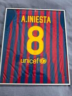 Ingelijst Andres Iniesta shirt FC Barcelona 2010-2011, Ophalen of Verzenden, Zo goed als nieuw, Overige onderwerpen