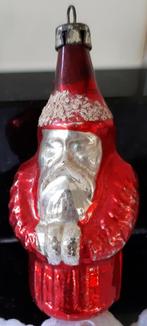 Oude glazen kerstbal kerstman, Ophalen of Verzenden