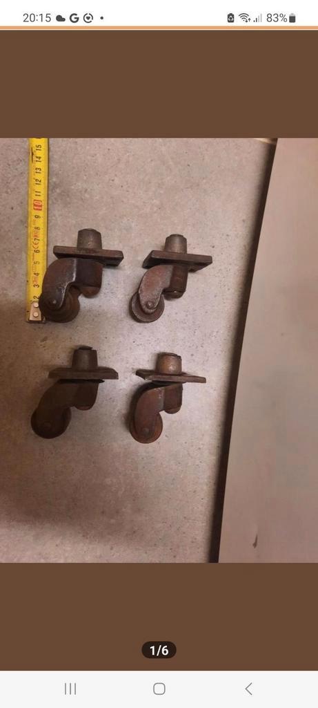 Antieke  industriele  zwenkwielen  zeer degelijk 4 stuks, Antiek en Kunst, Antiek | Overige Antiek, Ophalen of Verzenden