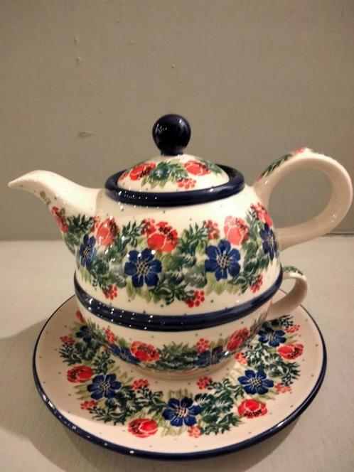 Tea for one theepot met kop en schotel Bunzlau Castle, Huis en Inrichting, Keuken | Servies, Nieuw, Kop(pen) en/of Schotel(s)
