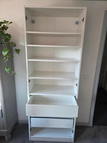 IKEA PAX kledingkast wit met spiegeldeuren + lades & planken - afbeelding 3